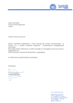 D.A.S eredeti köszönőlevél