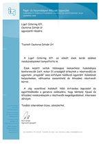 Papír- és Nyomdaipari Műszaki Egyesület eredeti köszönőlevél